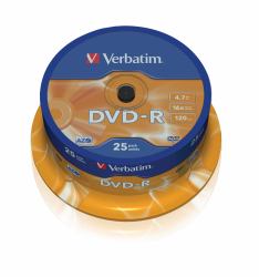 Verbatim 43667 4.7 GB DVD-R 25 pc[s] (VERBATIM DVD-R 16X 25PK SPINDLE 4.7GB MATT SILVER)