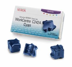 Xerox Genuine WorkCentre C2424 Solid Ink Cyan [3 sticks] (XEROX C2424 SOLID INK CYAN C2424 CYAN SOLID INK)