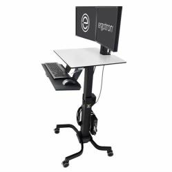 Ergotron WorkFit-C, Dual Sit-Stand Black, Grey Flat panel Multimedia cart (WORKFIT-C DUAL - BLACK)