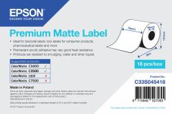 Epson Premium Matte Label - Continuous Roll: 76mm x 35m (1ROLL PREMIUM MATTE LABEL CONT - 76MM X 35M MINORDERQTY: 18)