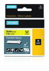 DYMO IND Flexible Nylon (Dymo 1734525 24mm Black on Yellow Flexible Tape - S0773850)
