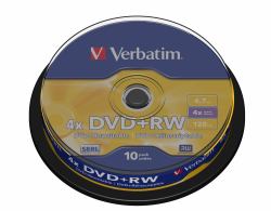 Verbatim DVD+RW Matt Silver 4.7 GB 10 pc[s] (VERBATIM DVD+RW SERL 4.7GB 4X MATT SILVER SURFACE 10 PK SPIN)