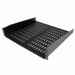 StarTech.com 2U Server Rack Shelf - Universal Vented Rack Mount Cantilever Tray for 19" Network Equipment Rack & Cabinet - Heavy Duty Steel - Weight Capacity 50lb/23kg - 16" Deep Shelf, Black (2U S...
