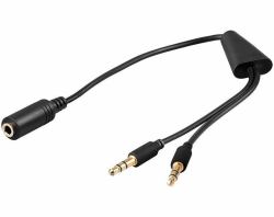Microconnect AUDAL audio cable 0.4 m 2 x 3.5mm 3.5mm Black (Audio Cable, 0,4 meter - Audio adapter Cable 3.5 mm to - 2 x 3.5 mm Cable - Warranty: 300M)