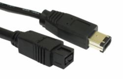 Cables Direct CDLIEE-1202-3M FireWire cable 9-p Black (CDL 3m Firewire 9pin to 6 pin Cab)