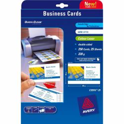 Avery Quick&Clean 85 x 54 mm [x25] business card 250 pc[s] (Avery Quick&Clean - visitkort - 25 stk)