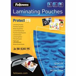 Fellowes A4 Glossy 175 Micron Laminating Pouch - 100 pack (Fellowes 53087 A4 175Mic Pouch 100pk)