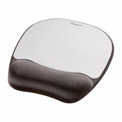 Fellowes Mouse Mat Wrist Support - Memory Foam Mouse Pad with Soft Foam Pillow - Ergonomic Mouse Mat for Computer, Laptop, Home Office Use - Compatible with Laser and Optical Mice - Silver (Memory ...