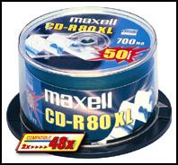 Maxell CD-R 700MB 80min XL 52x Spindle 10pk 10 pc[s] (Maxell CD-R 80 52x X 10 PACK SPINDLE)