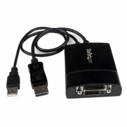 StarTech.com DisplayPort to DVI Dual Link Active Adapter - DisplayPort to DVI-D Adapter Video Converter 2560x1600 60Hz - DP 1.2 to DVI Monitor - USB Powered - Latching DP Connector (DISPLAYPORT TO ...