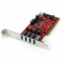 StarTech.com 4 Port PCI SuperSpeed USB 3.0 Adapter Card with SATA / SP4 Power (QUAD PORT PCI SUPERSPEED USB 3 - CONTROLLER CARD WITH SATA POWER)