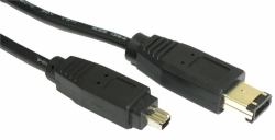 Cables Direct CDL-140EE2M FireWire cable 2 m 6-p 4-p Black (CDL 2m Firewire 6 Pin - 4 Pin)