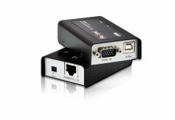 ATEN CE100-AT-E KVM extender Transmitter & receiver (MINI USB KVM Extender, 100M - CE100-AT-E, Transmitter & - receiver, Wired, 100 m, Cat5, 1920 x 1200 pixels, Black - Warranty: 24M)