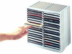 Fellowes 9823003 optical disc stand 48 discs Grey, Platinum (CD Storage Spring Case for 30 FELLOWES C D SPRING [48 CAP])