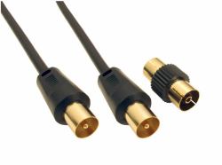 Cables Direct 2TV-03BK coaxial cable 3 m Black (CDL 3m TV Cable+Female Coup-Black)