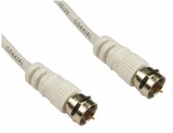 Cables Direct F M/M, 2m coaxial cable White (CDL 2m F Connector M-M - White)