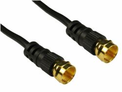 Cables Direct F M/M, 5m coaxial cable Black (CDL 5m F Connector M-M - Black)