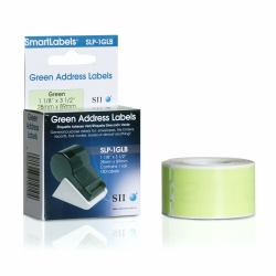 Seiko Instruments SLP-1GLB Green Self-adhesive printer label (SLP-1GLB GREEN LABEL 28X89MM - 130 LAB/ROLL.2 ROLL/BOX)