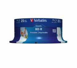 Verbatim 43811 blank Blu-Ray disc BD-R 25 GB 25 pc[s] (VERBATIM BD-R DATALIFE 25GB 6X WIDE PRINT NO-ID 25 PK SPIN)