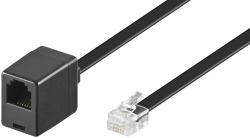 Microconnect MPK103FB telephone cable 3 m Black (Modular Straight RJ12 6C/6P 3m - Black Male - Female - Warranty: 300M)