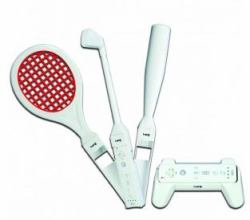 Logic3 Wii Sports Pack White Joystick (LOGIC3 Wii Sports Pack - Baseball Bat Tennis Racke)