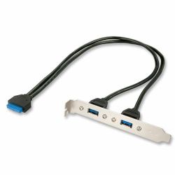 Lindy 33096 internal USB cable (USB 3.0 Slotblech-Adapter 2xUSB 3.0 T)