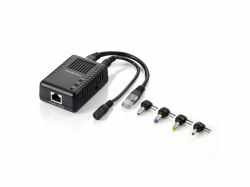 LevelOne Fast Ethernet PoE Splitter, 802.3af PoE, 5-12V DC Output (POS-1002 - Warranty: 24M)
