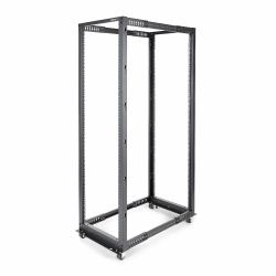 StarTech.com 4-Post 42U Mobile Open Frame Server Rack, Four Post 19" Network Rack with Wheels, Rolling Rack with Adjustable Depth for Computer/AV/Data/IT Equipment - Casters, Leveling Feet or Floor...