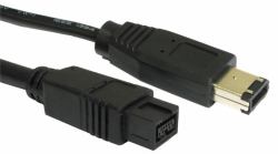 Cables Direct CDLIEE-1202 FireWire cable 2 m 9-p 6-p Black (CDL 2MTR 9PIN M TO 6 PIN M FIREWIRE)