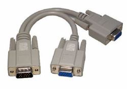 Cables Direct EX-088 video splitter VGA 2x VGA (CDL 0.2m SVGA 1x M to 2x F Split)