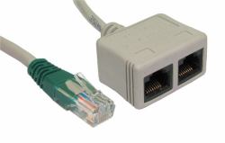 Cables Direct RJ-ECONDV cable splitter/combiner Cable combiner Grey (CDL RJ45 Economiser - Data/Voice)