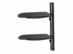 Peerless ACCSH300 AV equipment shelf Black Glass (AV WALL SHELF DUAL W/GLASS)