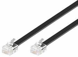 Microconnect MPK110B telephone cable 10 m Black (Modular Straight RJ12 6C6P 10m - Black, Flat Cable - Warranty: 300M)