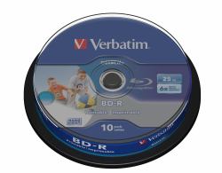 Verbatim Datalife 6x BD-R 25 GB 10 pc[s] (VERBATIM BD-R DATALIFE 25GB 6X WIDE PRINT NO-ID 10 PK SPINDL)