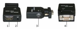 Microconnect MC-CONMVGAHM video signal converter (Mini VGA to HDMI Converter - Mini VGA housing - with Audio Input, USB 5V Input - Warranty: 12M)