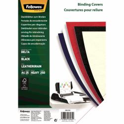 Fellowes FSC Certified Leathergrain Covers (A4 Leatherboard Cover Black 25pk [FSC])