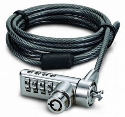 Dicota D30887 cable lock Black,Stainless steel 2 m (SECURITY CABLE T-LOCK COMBIN - MASTERKEYED 3X7MM SLOT)