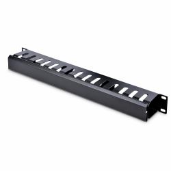 StarTech.com Horizontal 1U Server Rack Cable Management Finger Duct w/ Cover - 19" Network Rack Wire Duct Raceway Panel - Slotted Wire Duct (SERVER RACK CABLE MANAGEMENT - 1U SLOTTED FINGER DUCT)