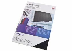 GBC LinenWeave Binding Covers 250gsm A4 Black [100] (GBC CE050010 Linen Weave A4 Binding Covers Black 100pk)