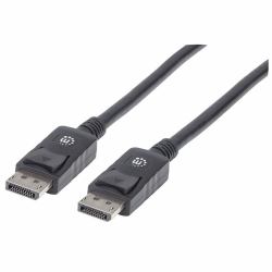 Manhattan DisplayPort 1.2 Cable, 4K@60hz, 1m, Male to Male, With Latches, Fully Shielded, Black, Lifetime Warranty, Equivalent to DISPL1M (DisplayPort 1.2 Cable, 4K@60hz, 1m, Male to Male, Equivale...