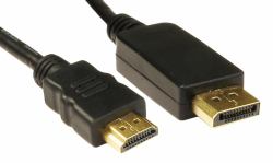 Cables Direct Display Port/HDMI, 3m DisplayPort Black (CDL 3m DisplayPort [M] - HDMI [M])