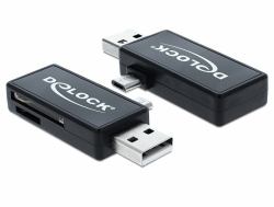 DeLOCK 91731 card reader USB 2.0 Black (Delock Micro USB OTG Card Reader + USB)