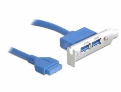 DeLOCK USB 3.0 19-pin - 2 x USB 3.0-A (Delock Slot bracket - USB-panel - 19 p)