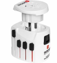 Microconnect PETRAVEL27 electrical power plug White (SKROSS World Adapter Pro+ - Suitable for 2-&3- pole - 100-250V, Integrated fuse 7A - Warranty: 300M)