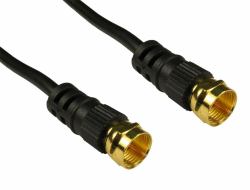 Cables Direct Coaxial F 0.5m coaxial cable Black (CDL 0.5m F Connectors - Black)