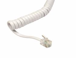 Cables Direct RJ-10 2m White (CDL 2m Coiled Handset Cord - White)