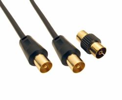Cables Direct TV Coax 1.8m coaxial cable Black (CDL 2m TV Cable+Female Coup -Black)
