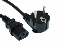 Cables Direct Euro - IEC [C13] 5m Black C13 coupler (CDL 5m Euro Plug to C13 Mains Lead)