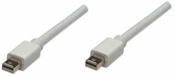 Manhattan Mini DisplayPort 1.2 Cable, 4K@60Hz, 1m, Male to Male, Bi-Directional, White, Lifetime Warranty, Equivalent to MDPMM1MW (MINI DISPLAYPORT CABLE 1M- - 4K/60HZ MALE/MALE WHITE POLYBAG)