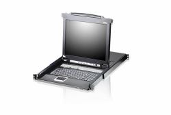 ATEN CL5708M rack console 43.2 cm [17"] Black 1U (ATEN Slideaway CL5708M - KVM console - 17" - rack-mountable - 1280 x 1024 @ 75 Hz - 1U)